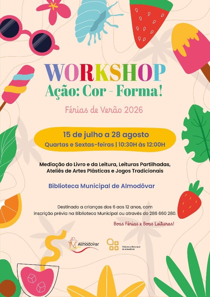 Workshop Ação: Cor – Forma! – Férias de Verão 2026