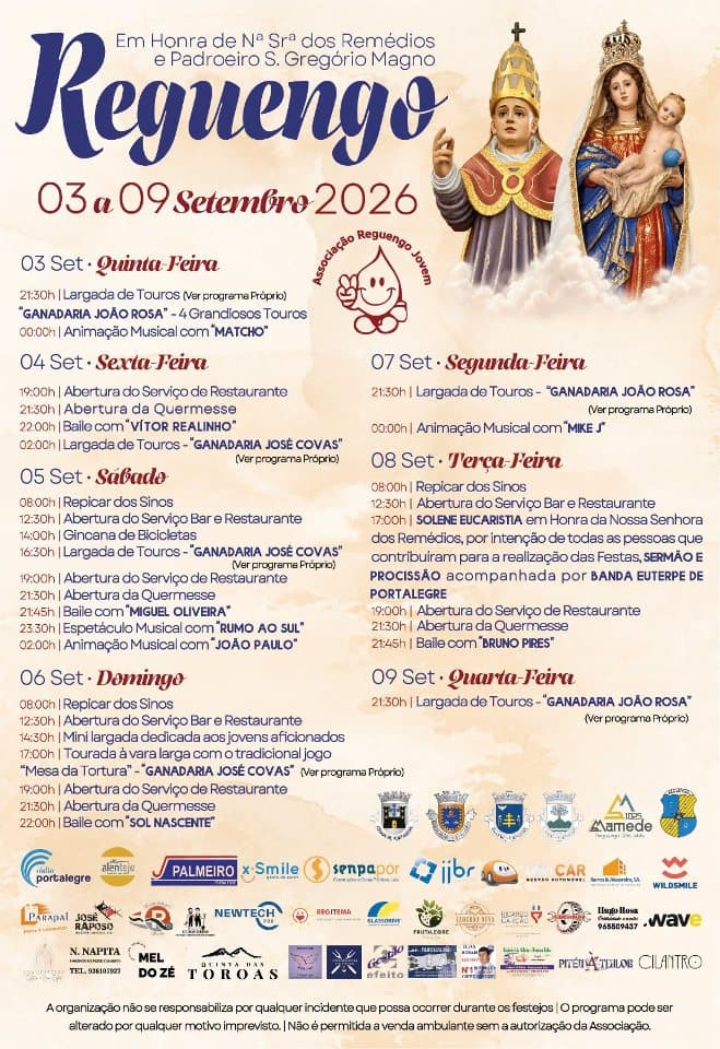 Festas em Honra de Nossa Senhora dos Remédios e Padroeiro São Gregório Magno (Reguengo)